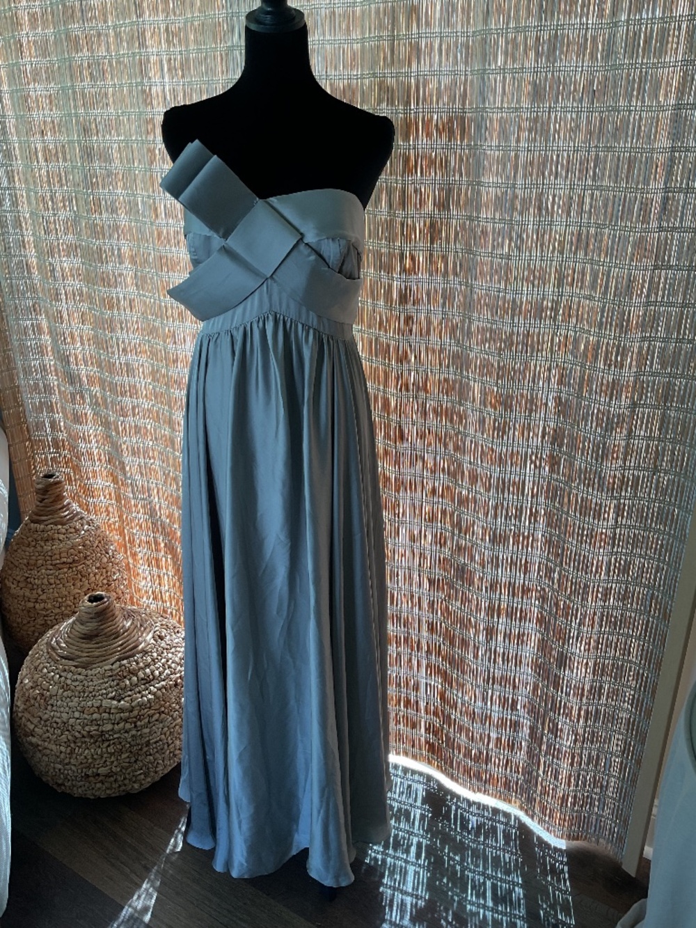 JS Collection  NWOT Ladies Silver Strapless Gown Size 10
